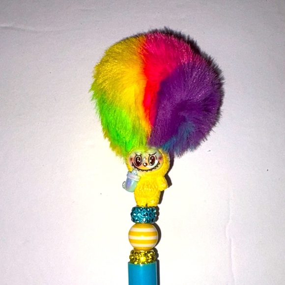 🆕 Rainbow Plush Top DIY Pen Set - Picture 7 of 7
